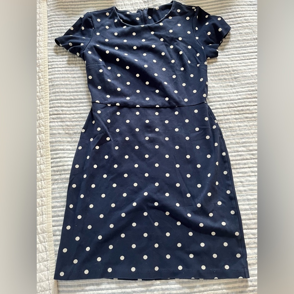 Old Navy Blue Polka Dot Dress - Size Medium
